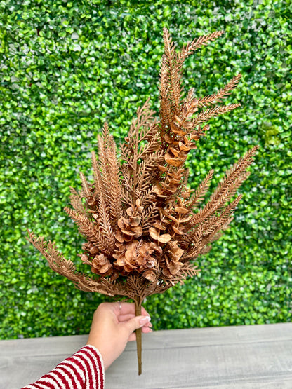 22 Inch Coffee Eucalyptus Mixed Leaf Bush
