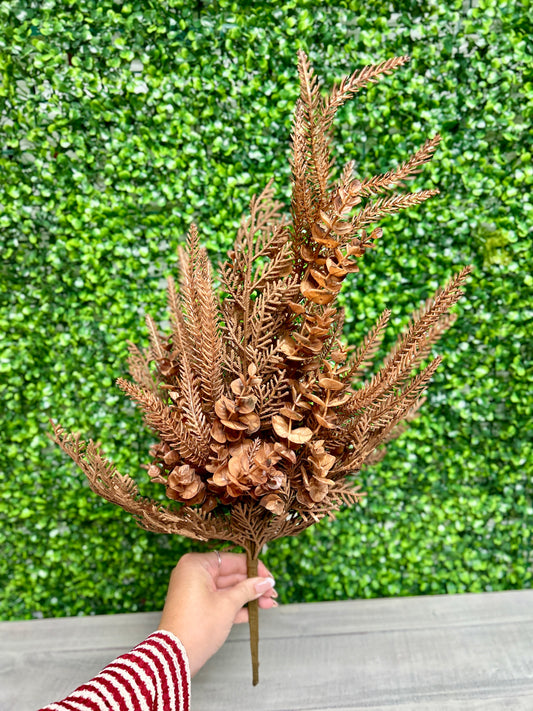 22 Inch Coffee Eucalyptus Mixed Leaf Bush