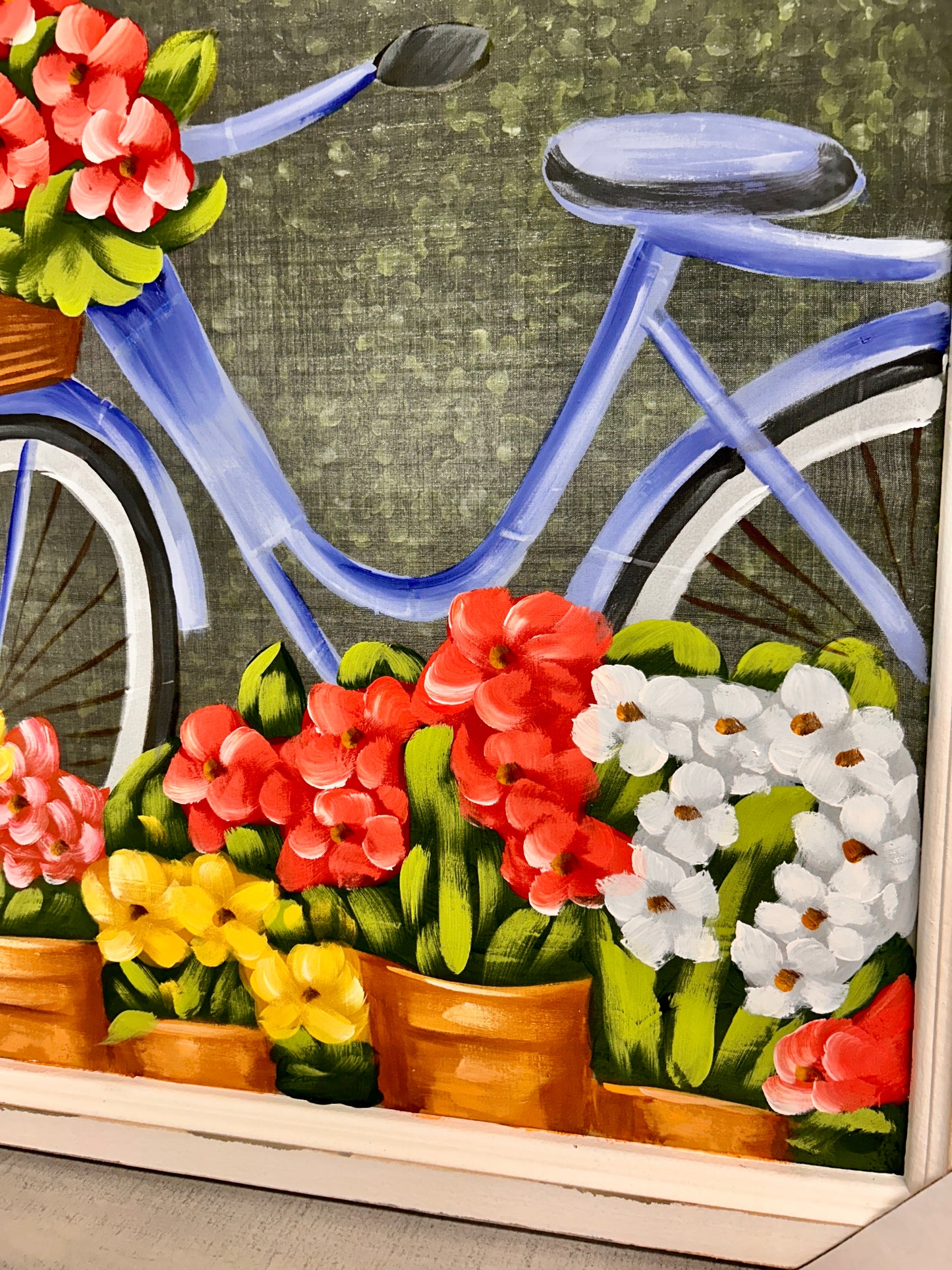 23.5 X 23.5 Inch Painted Summer Bike Framed Screen