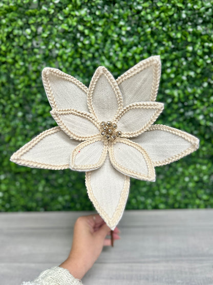 10 Inch Beige Poinsettia Spray