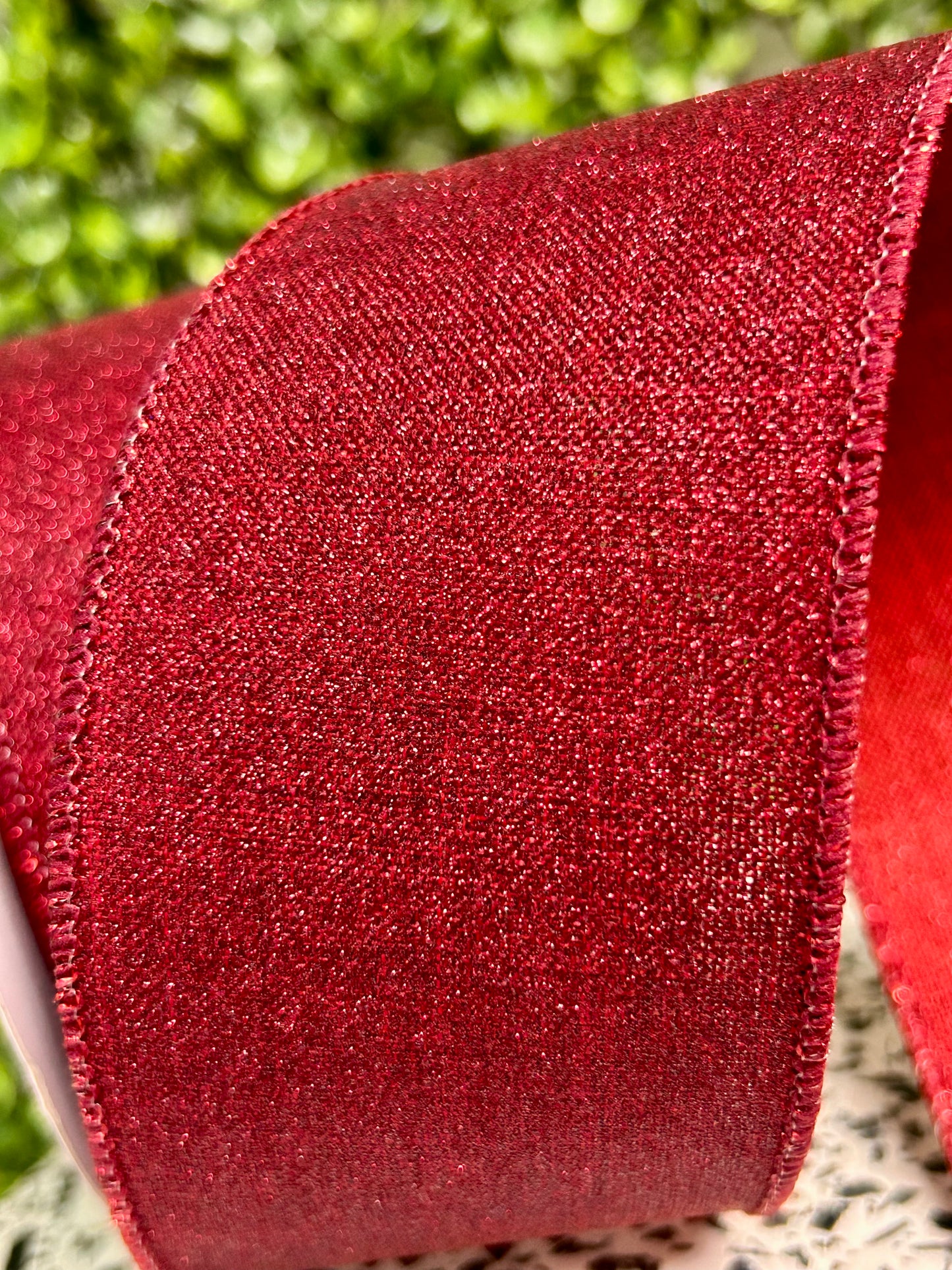 2.5 Inch By 10 Yard Burgundy Fine Glitter On Royal Ribbon