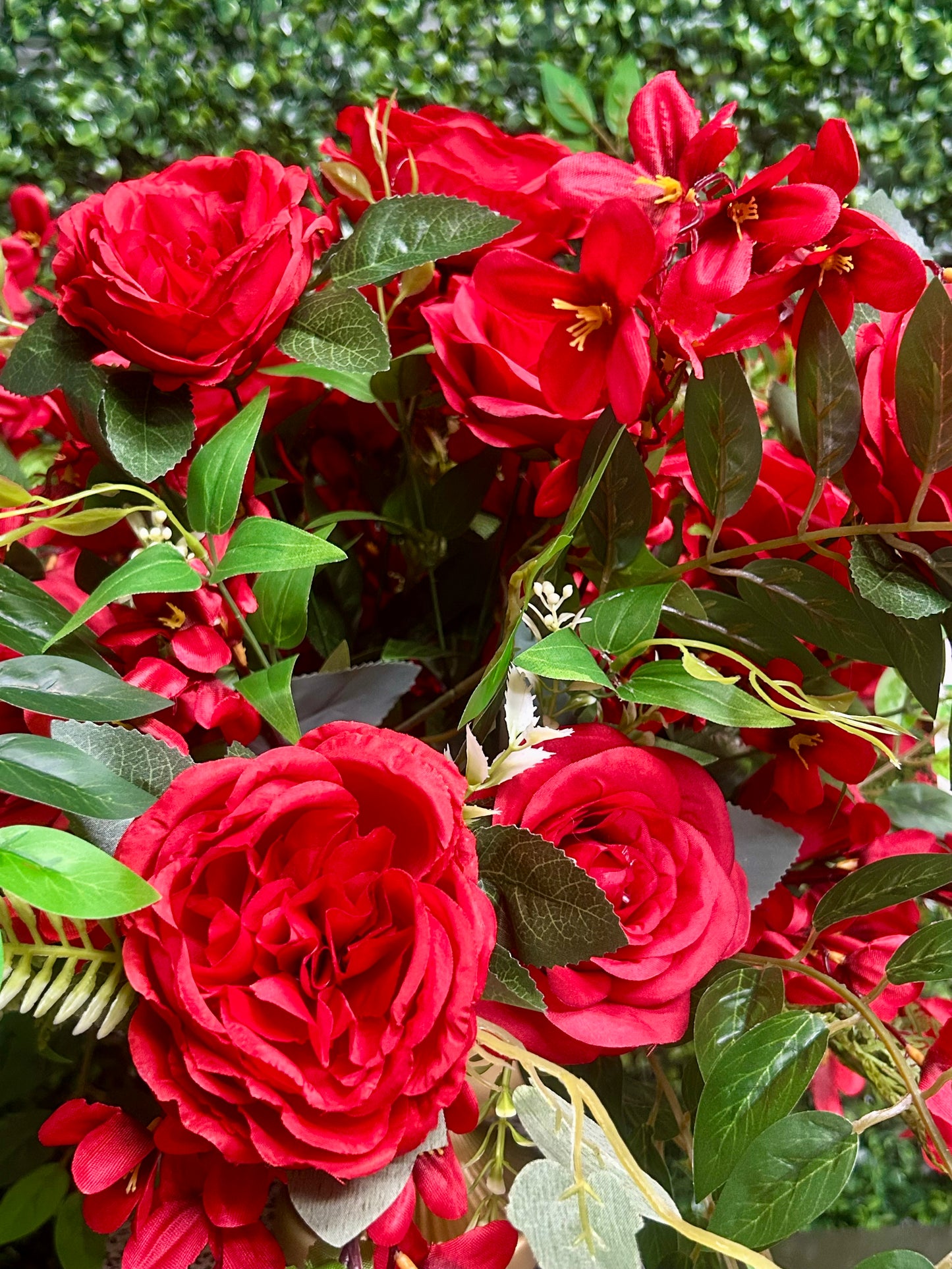 Red Floral Table Arrangement
