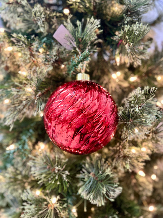 6 Inch Ball Ornament Red