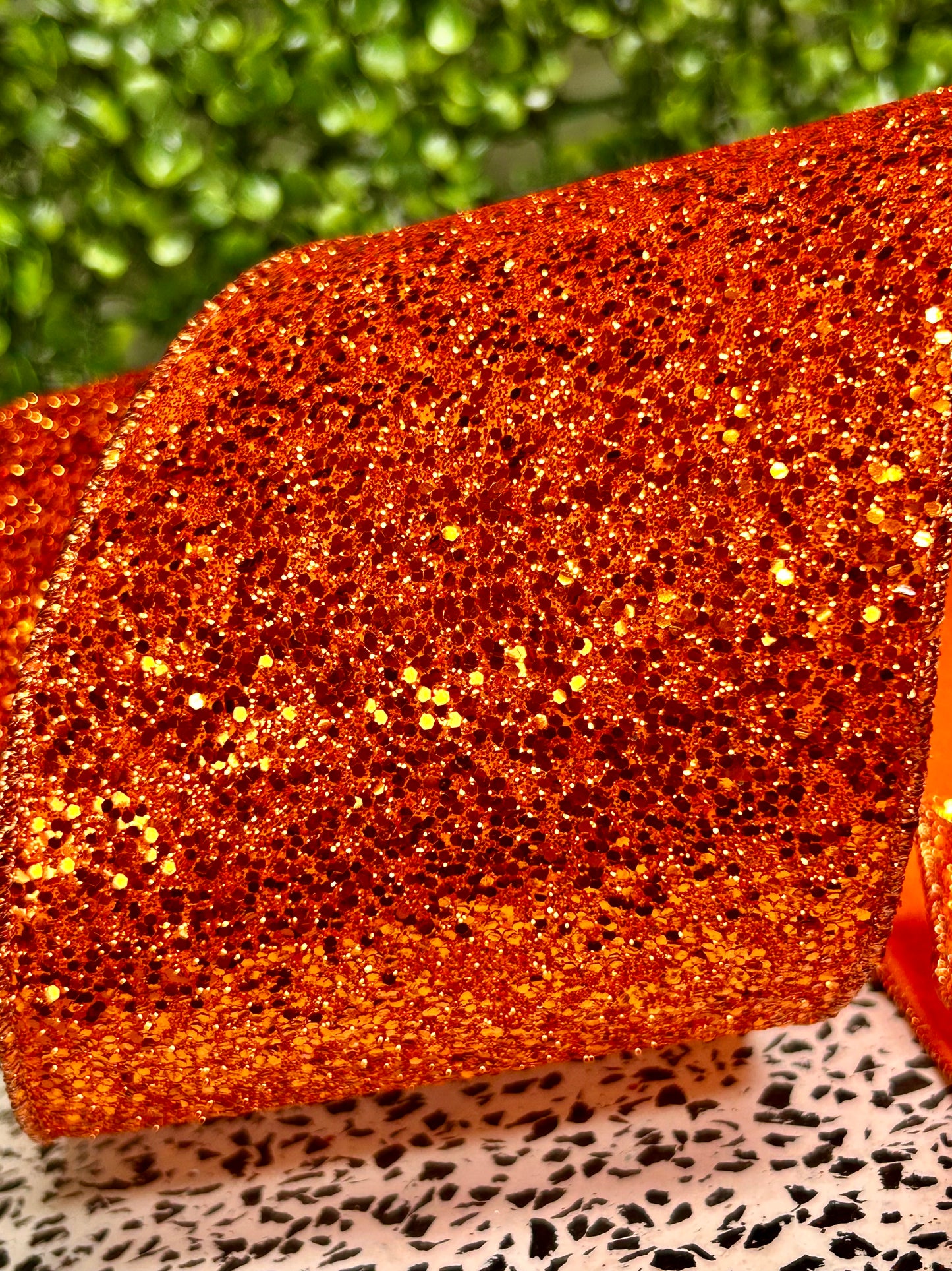 4 Inch By 10 Yard Orange Large Glitter