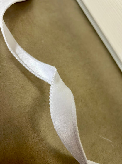 7/8 Inch By 10 Yard White Deluxe Velvet With Satin Backing Ribbon