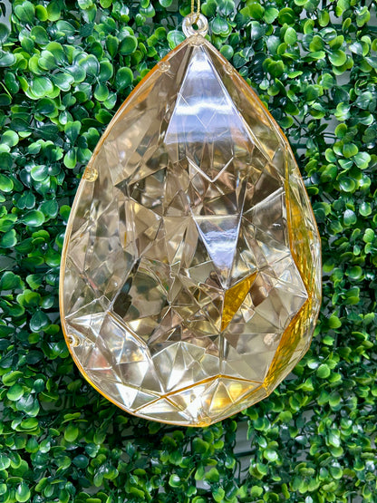 9 Inch Gold Acrylic Rain Drop Diamond Ornament