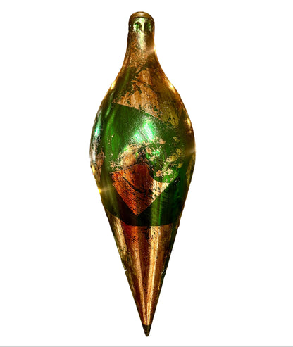16 Inch Green And Gold Finial Ornament