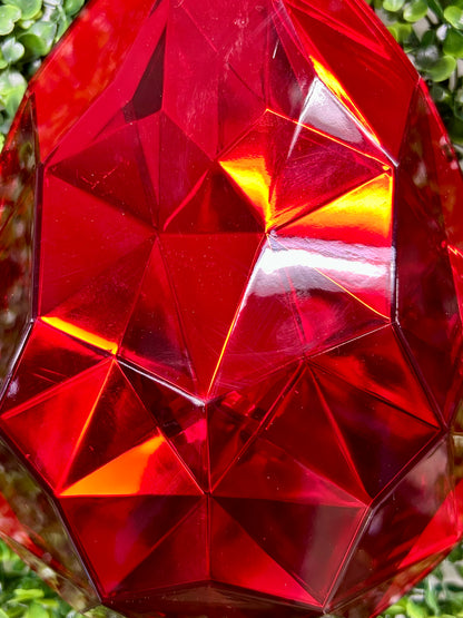 9 Inch Red Acrylic Rain Drop Diamond Ornament