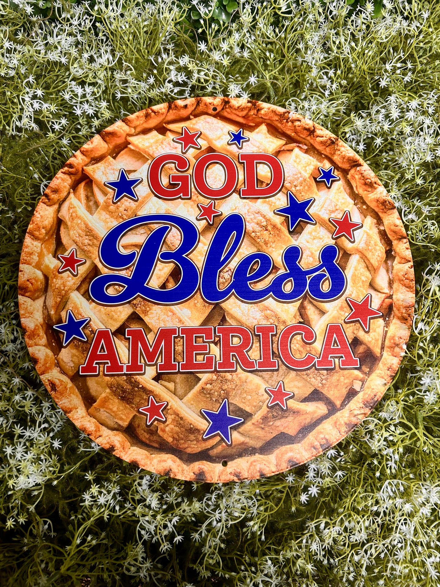 12 Inch God Bless America Apple Pie Sign