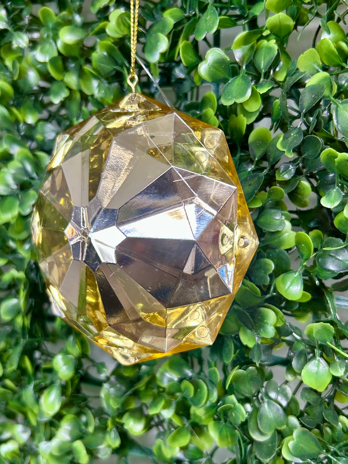 4 Inch Gold Acrylic Octagon Diamond Ornament