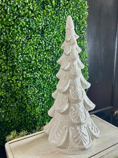 24 Inch White Resin Holiday Tree