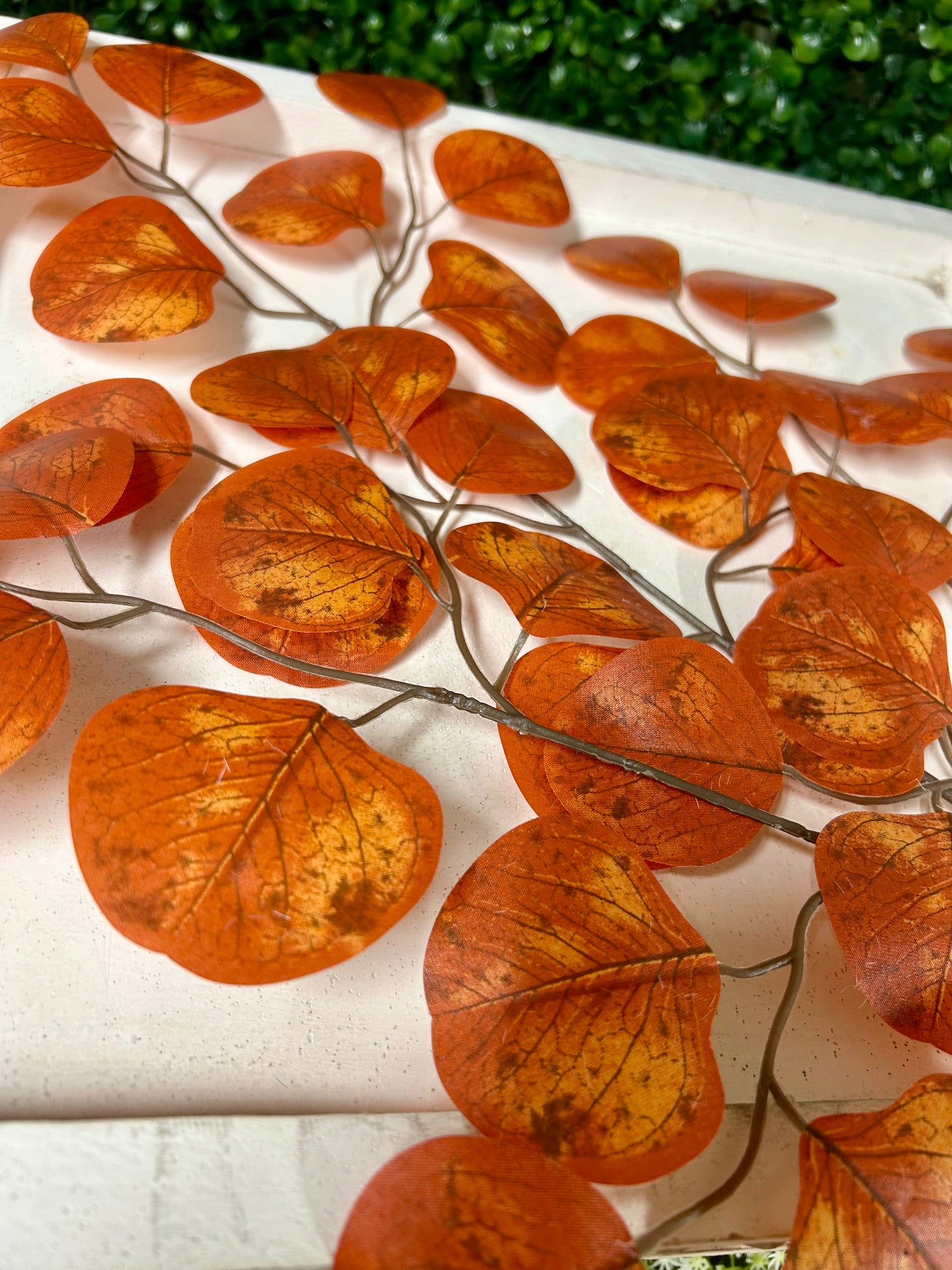 27 Inch Dark Orange Apple Leaf Spray