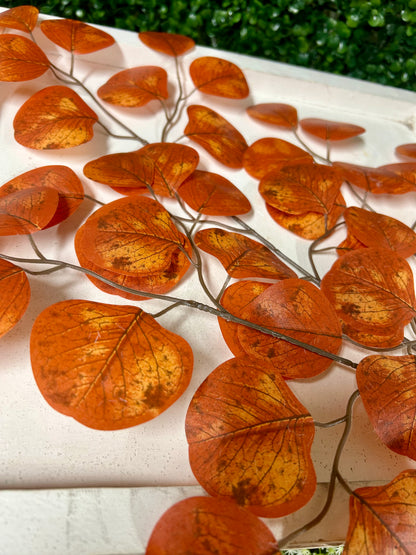 27 Inch Dark Orange Apple Leaf Spray