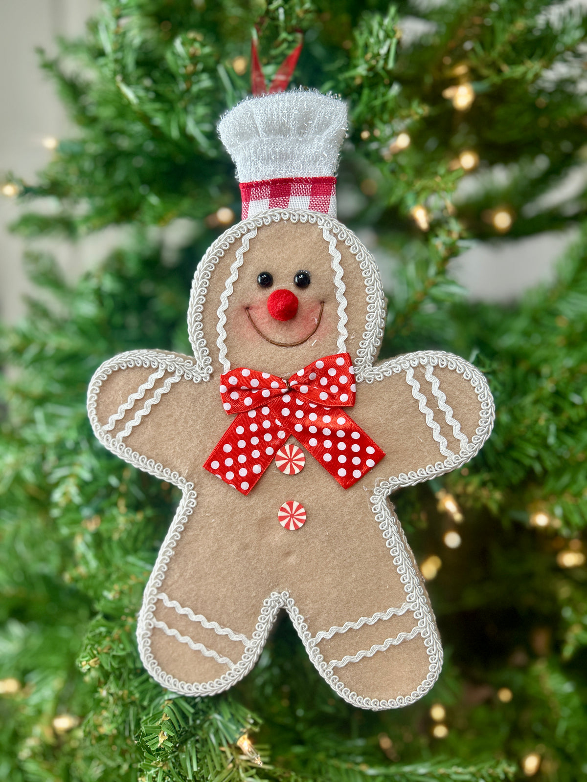 12 Inch Hancrafted Hanging Holiday Gingerbead Man
