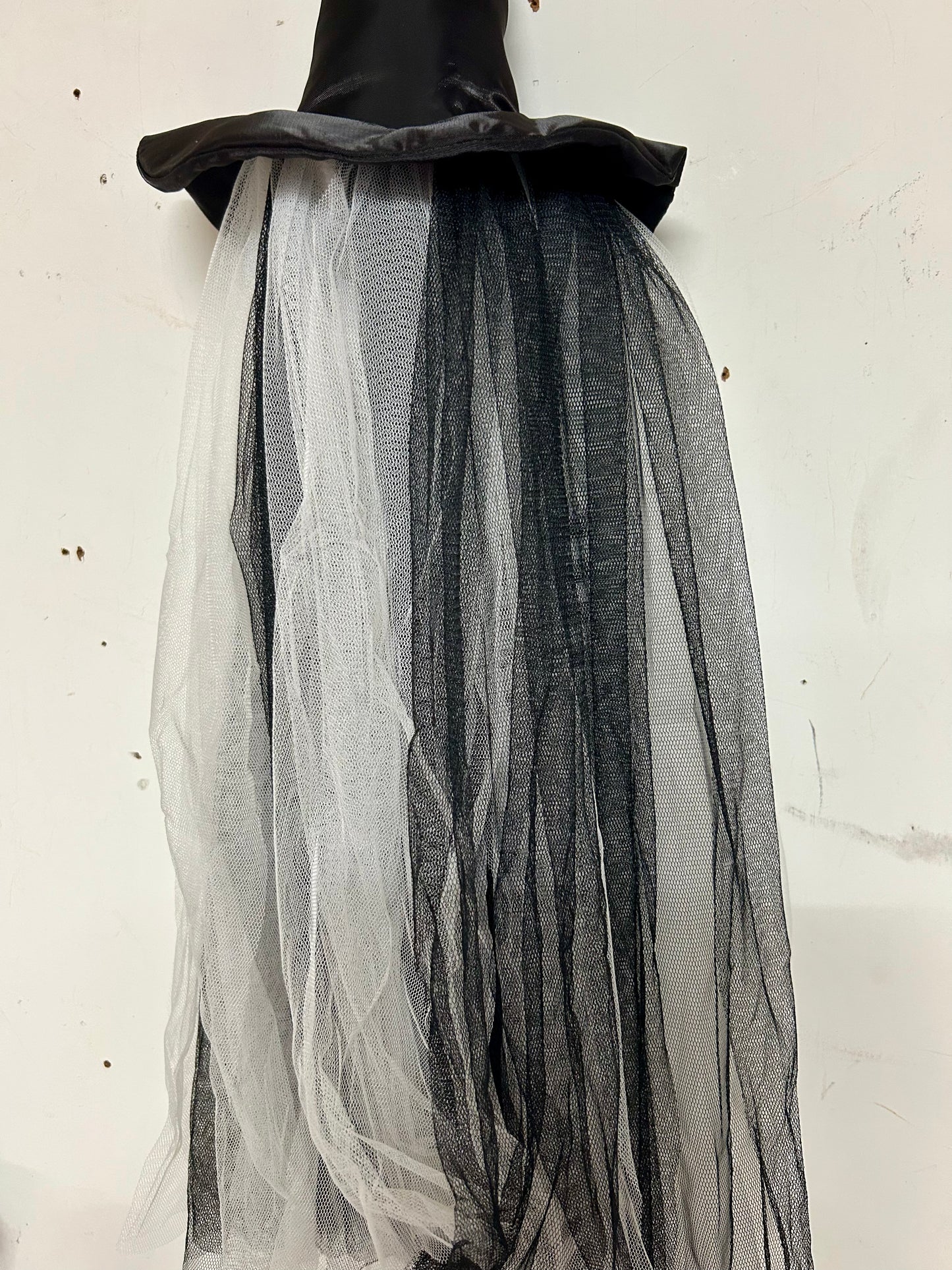 30 Inch Black And White Hanging Witch