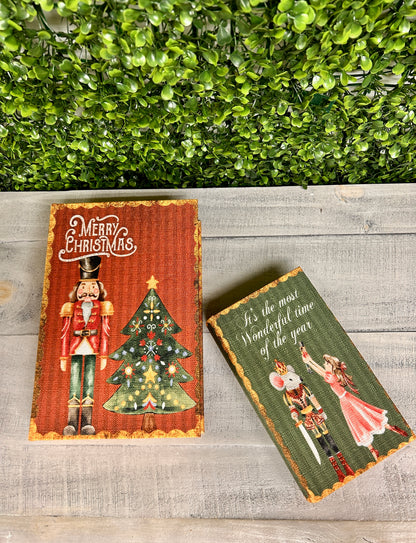 Set Of Two Nutcracker Book Decor