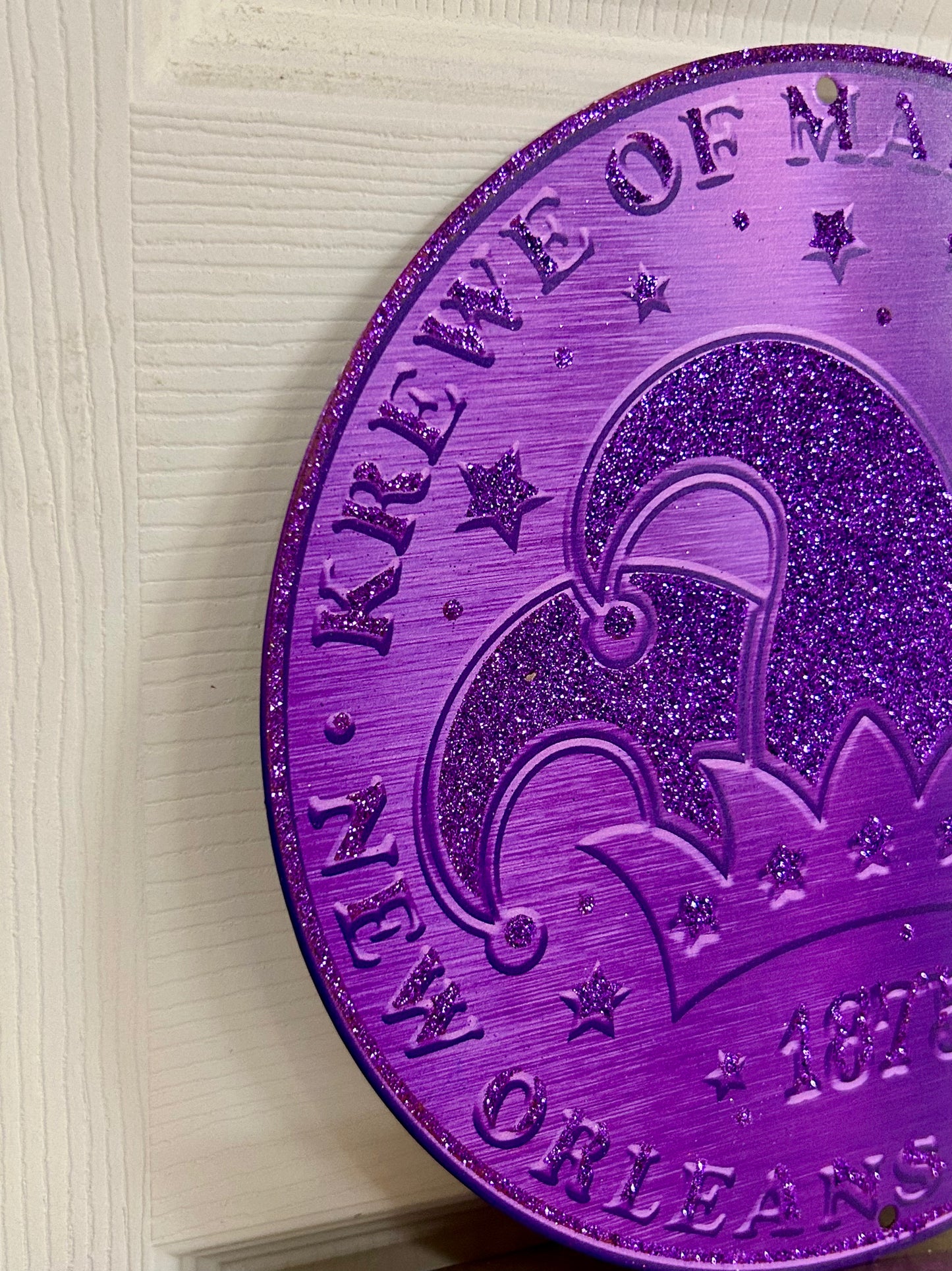 8 Inch Purple Mardi Gras Jester Hat Coin Sign