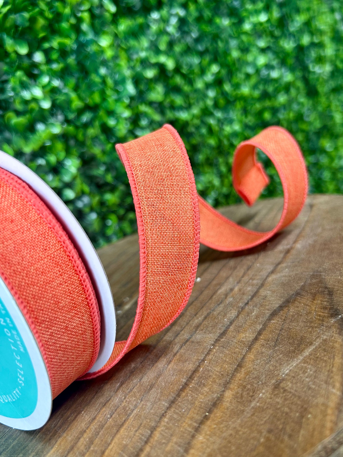 7/8 Inch By 10 Yard Dark Coral Royal Burlap Ribbon