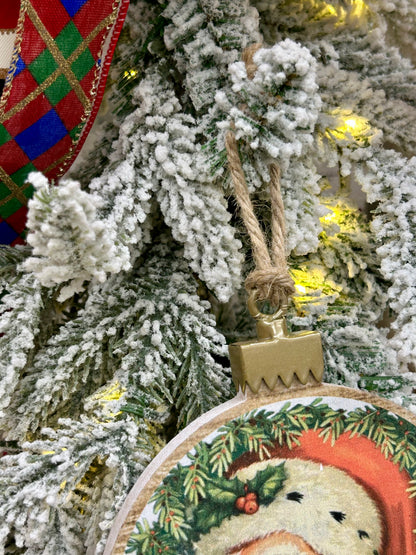 6.75 Inch Santa Face Ornament Two Styles