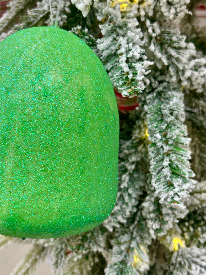 5 Inch Mint Green Glitter Gumdrop Ornament