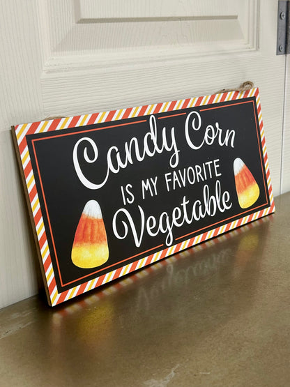 12.5 Inch Candy Corn Vegetable Wood Sign