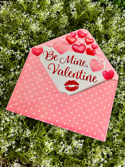 11.25 Inch Be Mine Open Envelope Metal Sign