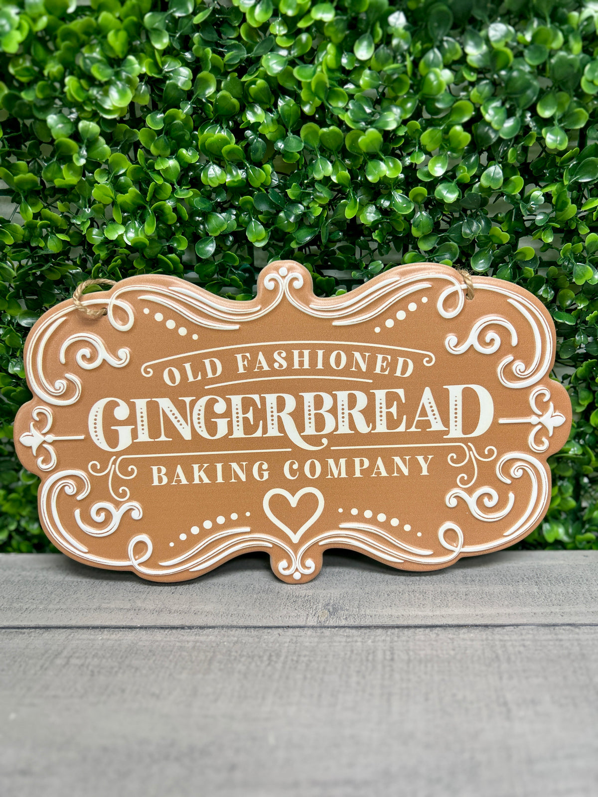 11.5 Inch Tan Gingerbread Baking Company Metal Sign