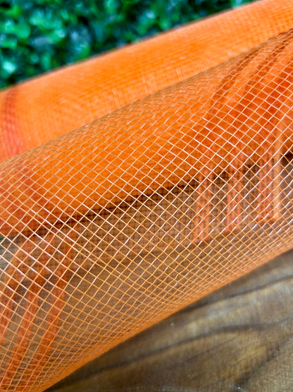 10.5 Inch By 10 Yard Orange Faux Jute Border Stripe Mesh