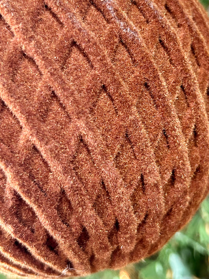 5 Inch Brown Flocked Ball Ornament