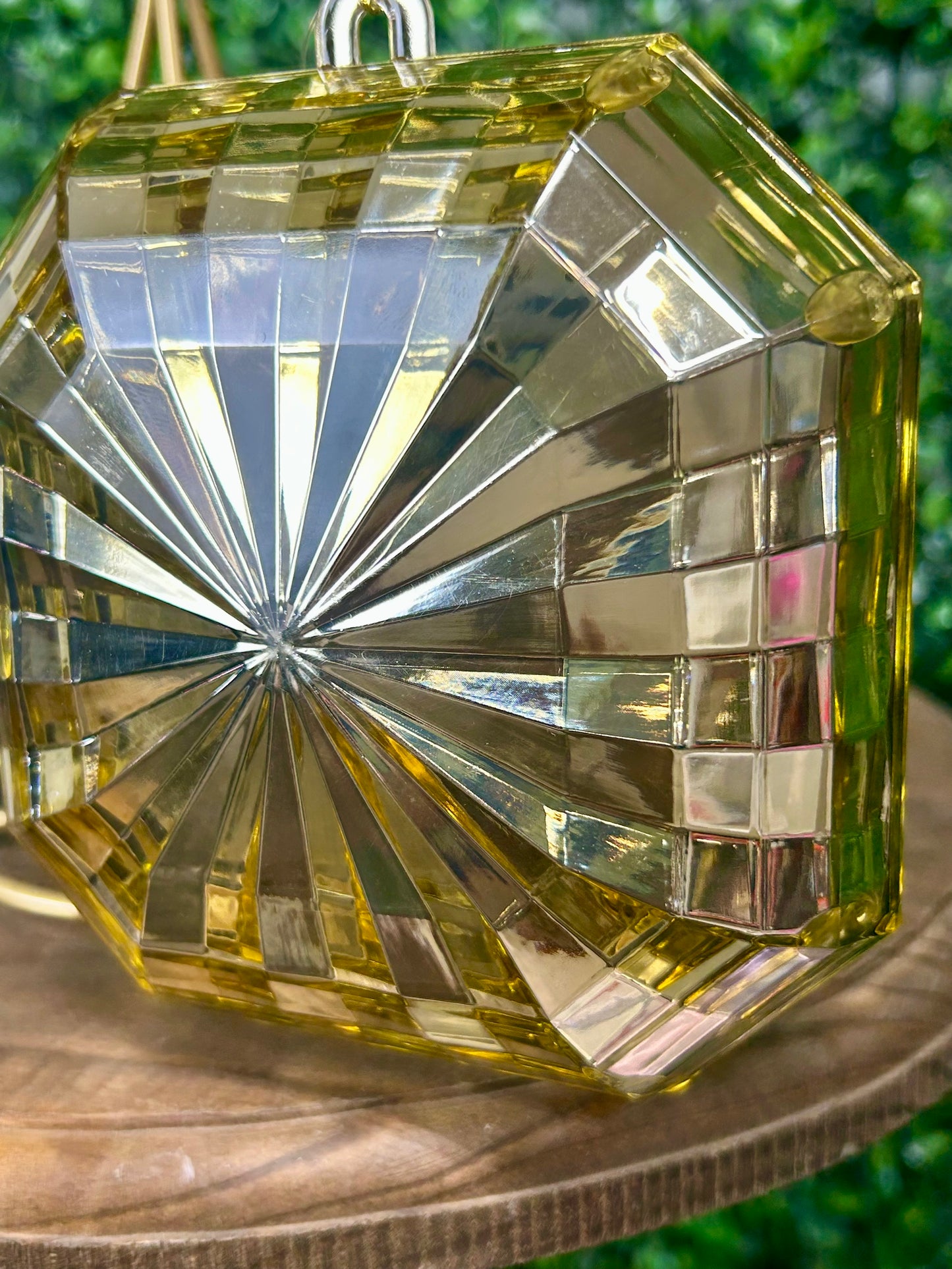 5 Inch Gold Acrylic Square Diamond Ornament