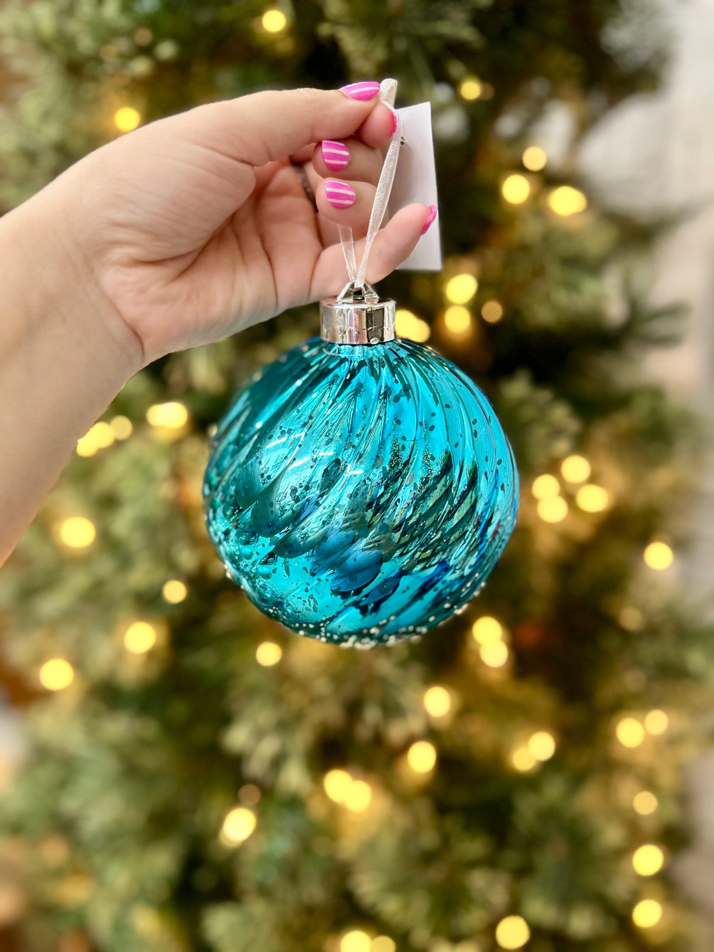 5 Inch Ornament Ball Aqua