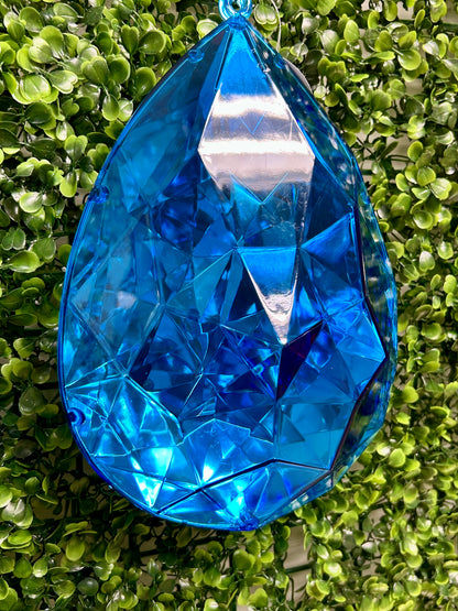 9 Inch Dark Blue Acrylic Rain Drop Diamond Ornament