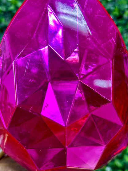 6 Inch Hot Pink Acrylic Rain Drop Diamond Ornament