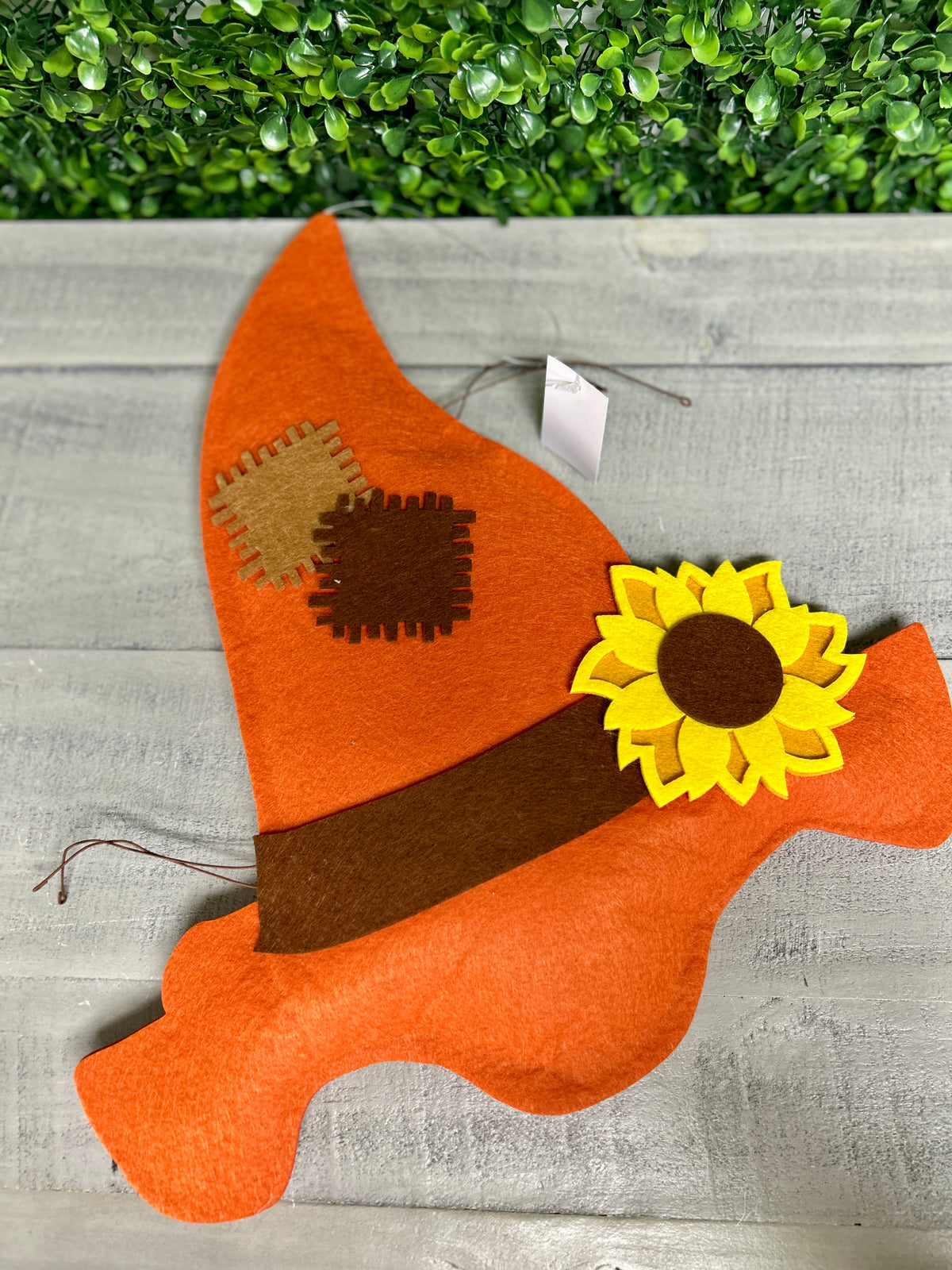 14 Inch Orange Felt Scarecrow Hat Attachment Decor