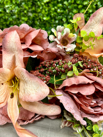 23 Inch Mauve Peony And Lily Mixed Bush
