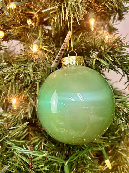 4 Inch Sage Green Lacquer Ornament Ball