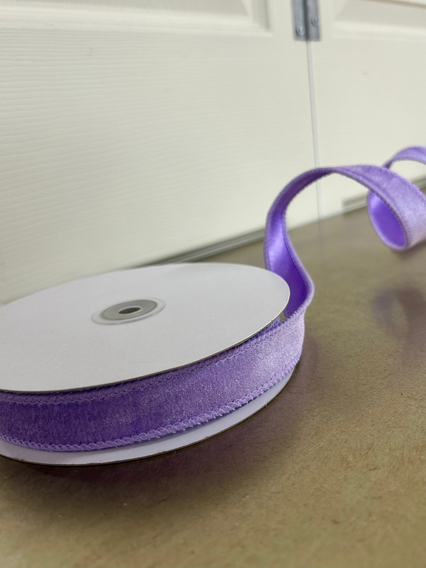 7/8 Inch By 10 Yard Lavender Deluxe Velvet With Satin Backing Ribbon