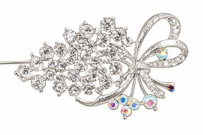 2.75 Inch Rhinestone Bouquet Floral Pin