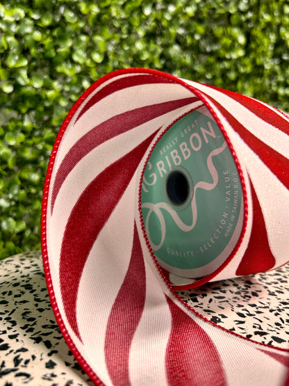 2.5 Inch By 10 Yard Candy Swirl Stripe Ribbon