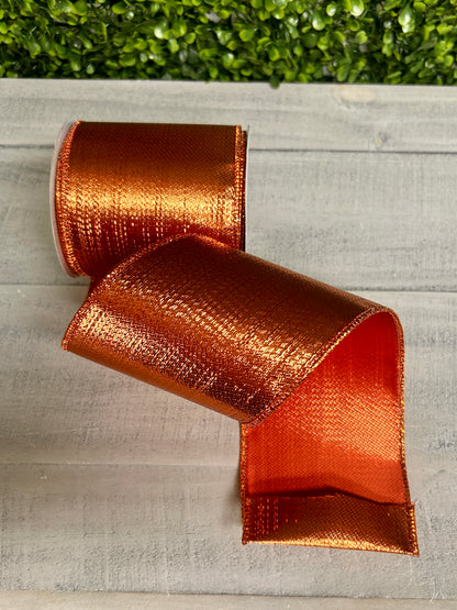 4 Inch By 10 Yard Copper Metallic Ribbon