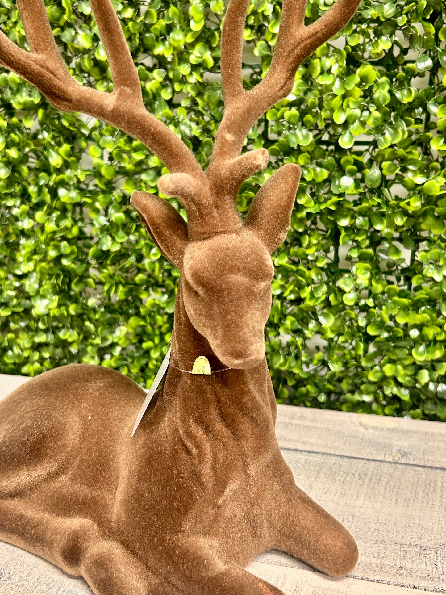 21 Inch Brown Flocked Deer Two Styles