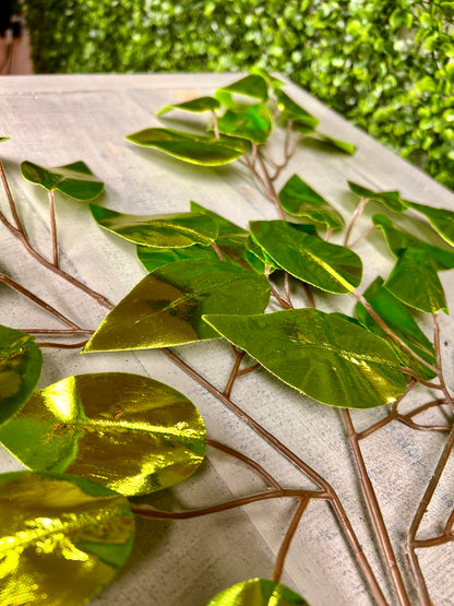 23 Inch Lime Green Metallic Ficus Spray
