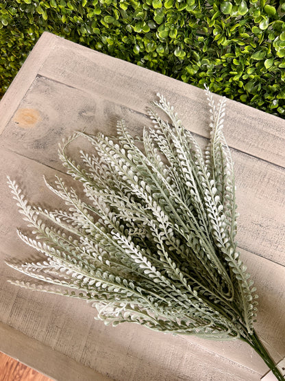 16 Inch Frosted White Bead Grass Bush
