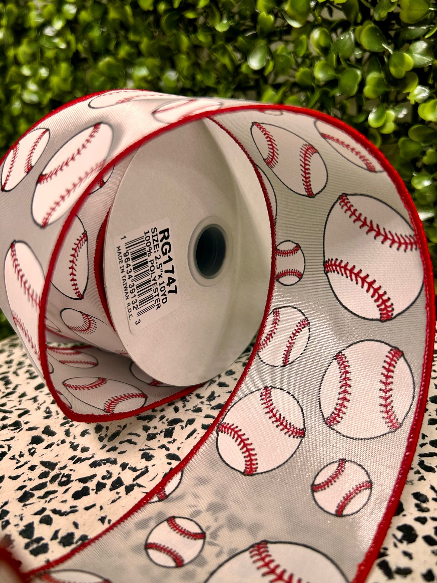 2.5 Inch By 10 Yard Baseball Ribbon