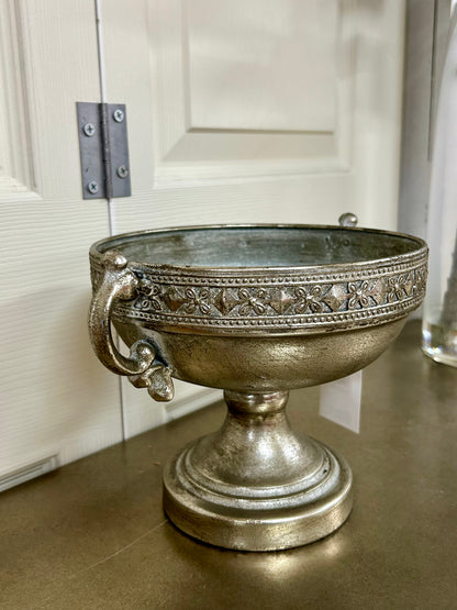 7.5 Inch Silver Moroccan Urn