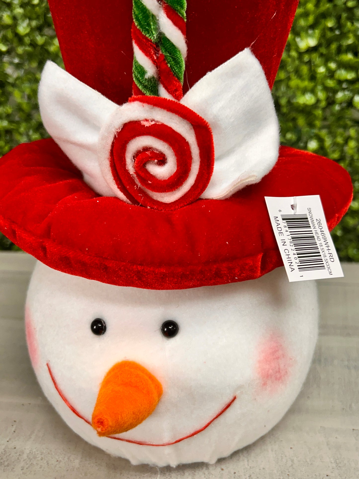 18.5 Inch White And Red Snowman Head