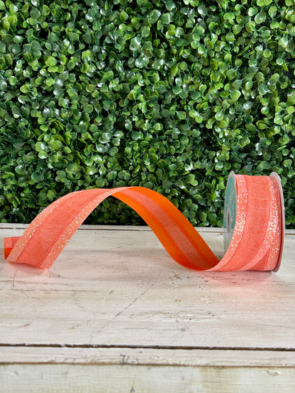 1.5 Inch By 10 Yard Dark Coral Iridescent Royal Burlap Glitter Ribbon