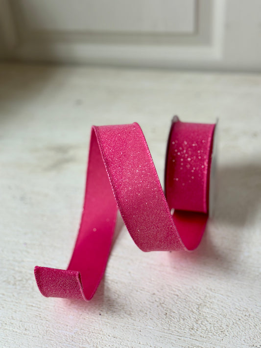 1.5 Inch By 10 Yard Fuchsia Crystal Shine Ribbon