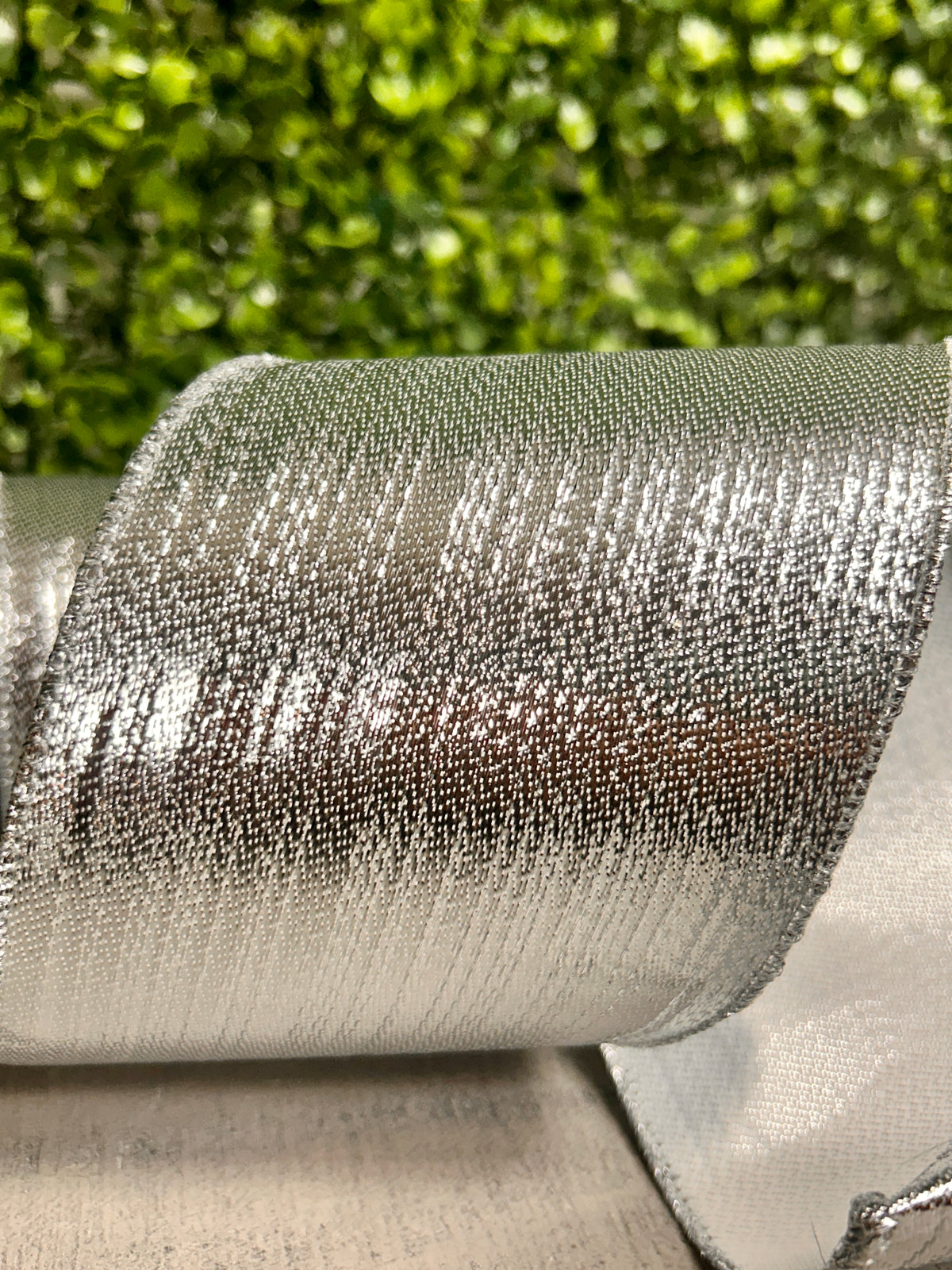 4 Inch By 10 Yard Silver Metallic Ribbon