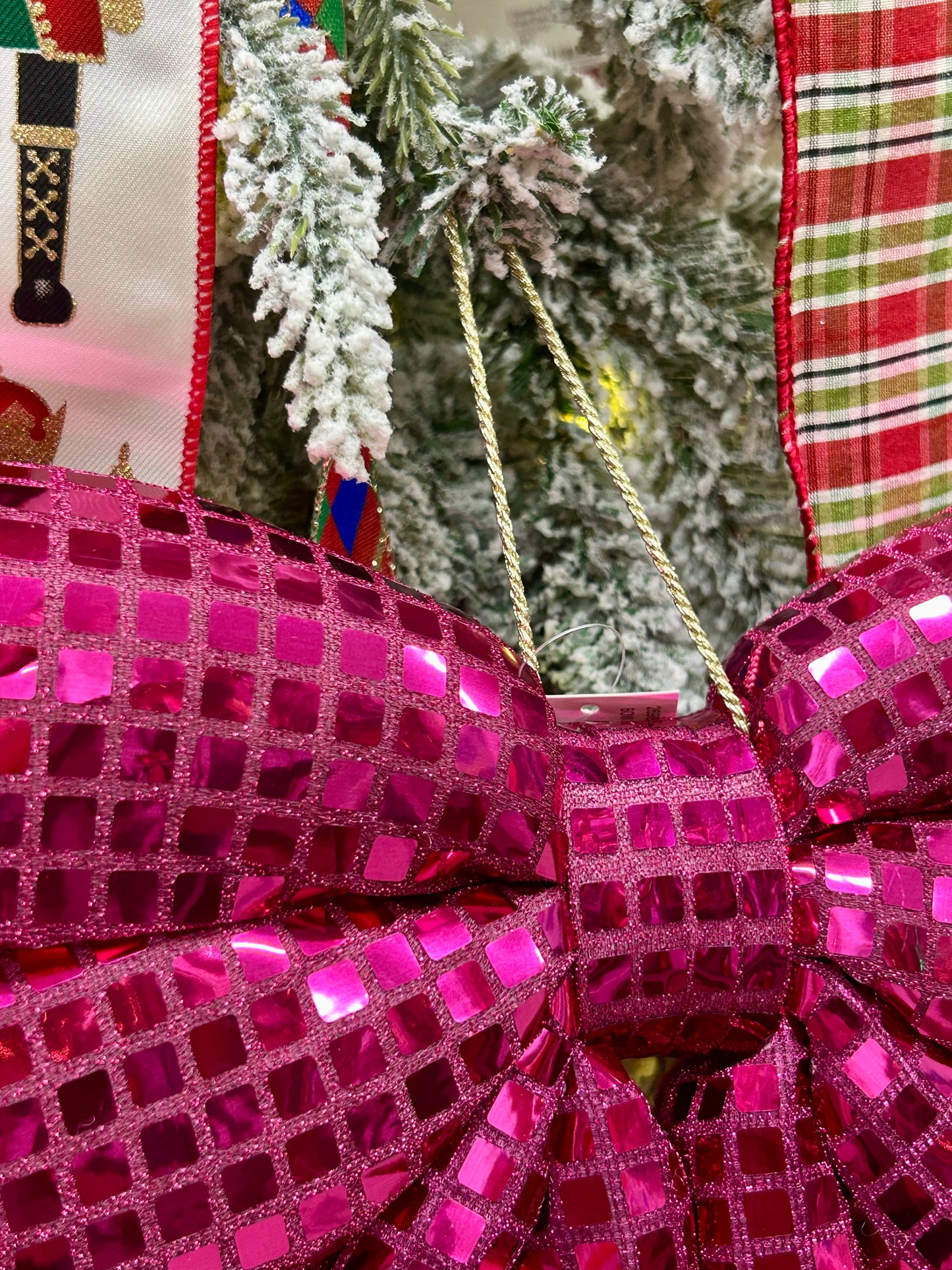 18 Inch Fuchsia Bow Ornament